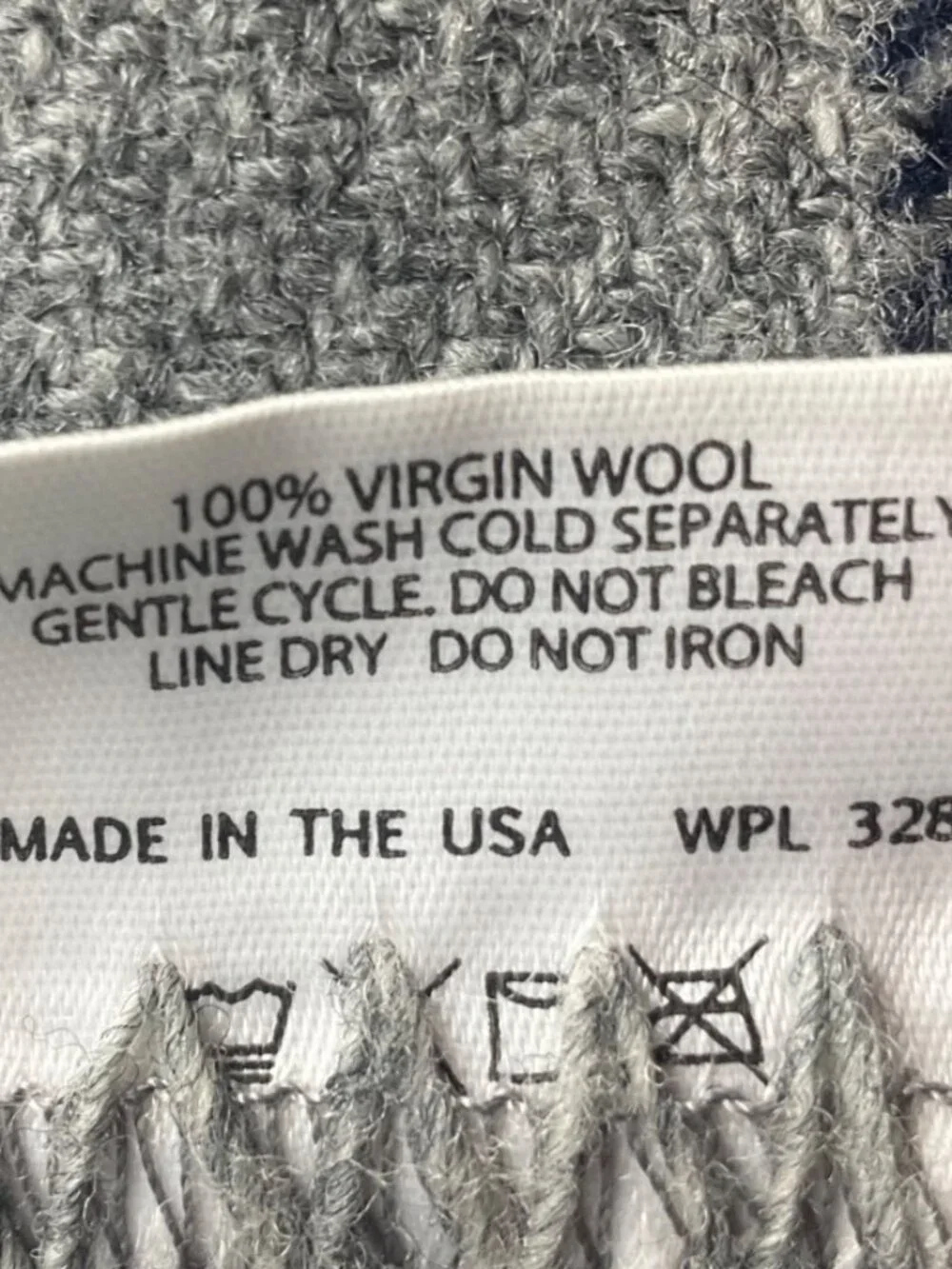 Faribault Woolen Mill Gray Blanket 100% Virgin Wool Made USA 96 Inx 96 In*Read